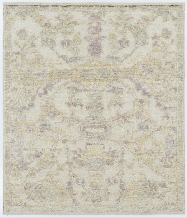 Aras Hand-Knotted Textured Wool Rug - Dove/Lilac - 244 x 305cm
