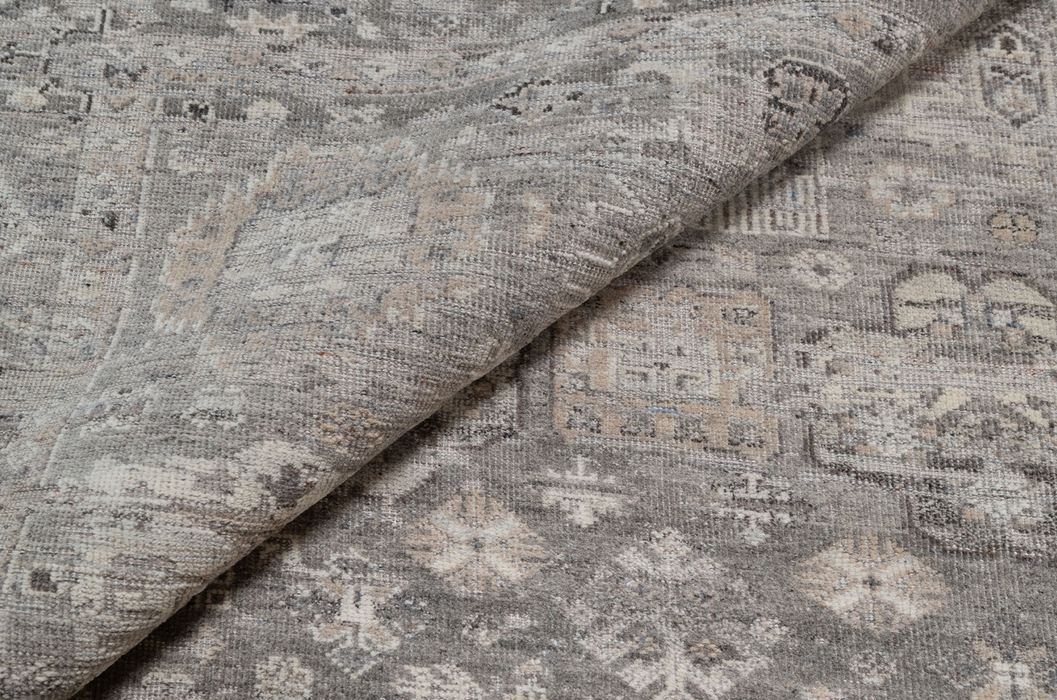 Mira Vintage Inspired Super-Fine Indian Wool Rug - Dove, Stone and Graphite
