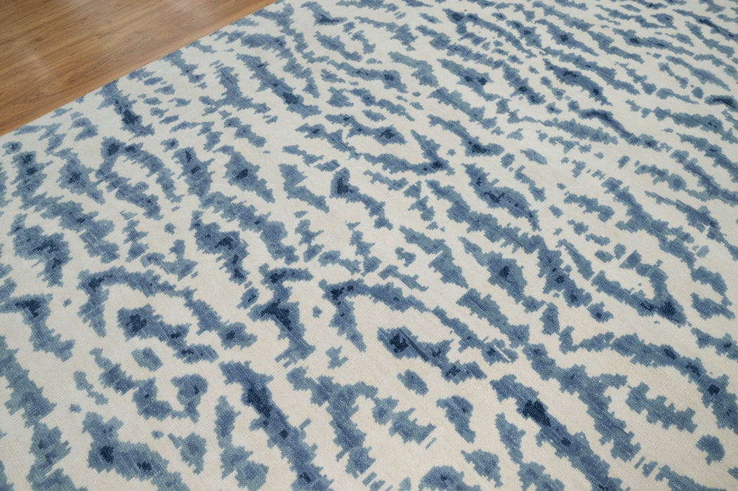 Isla Design Tiger Indigo Fine Hand-Knotted Indian Wool Rug