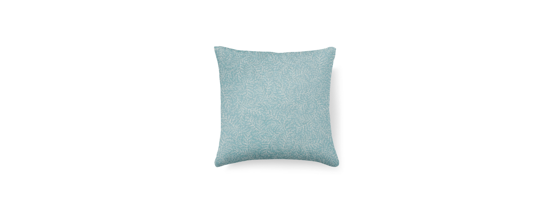 Frond Reverse Aquamarine Cushion